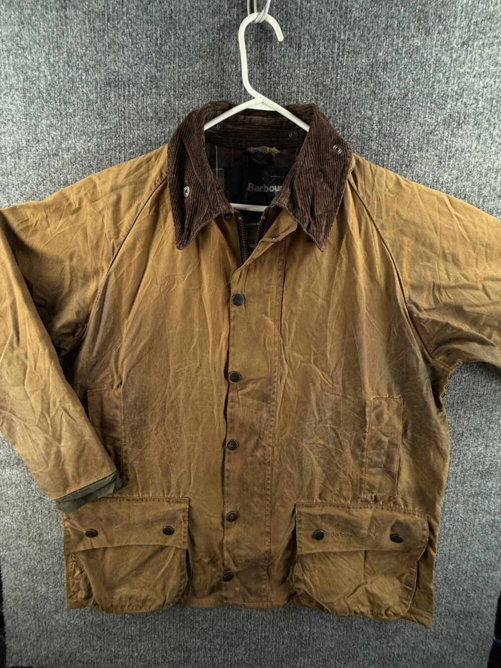 Barbour Classic Moorland A821 Waxed Jacket Canvas Brown C42 England Full Zip
